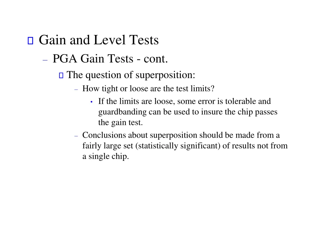 gain and level tests pga gain tests cont