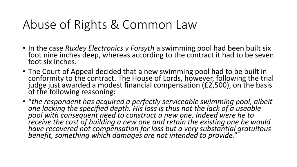 abuse of rights common law