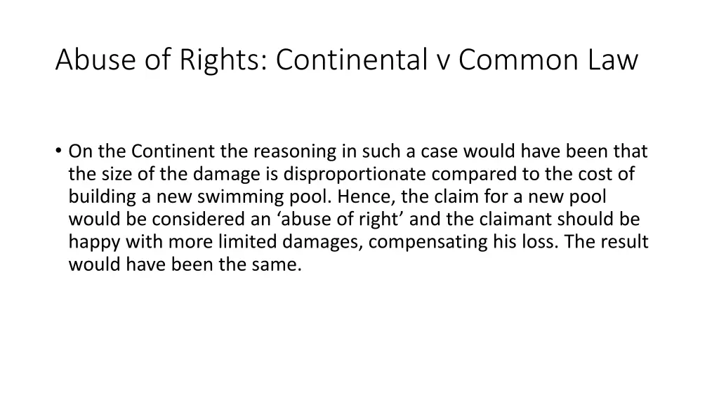 abuse of rights continental v common law