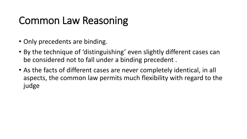 common law common law reasoning