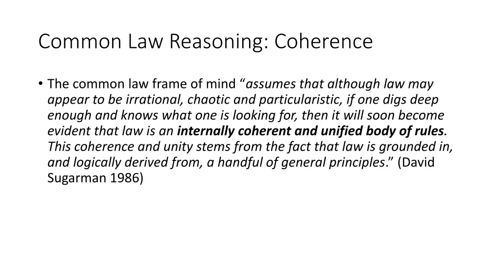 common law reasoning coherence