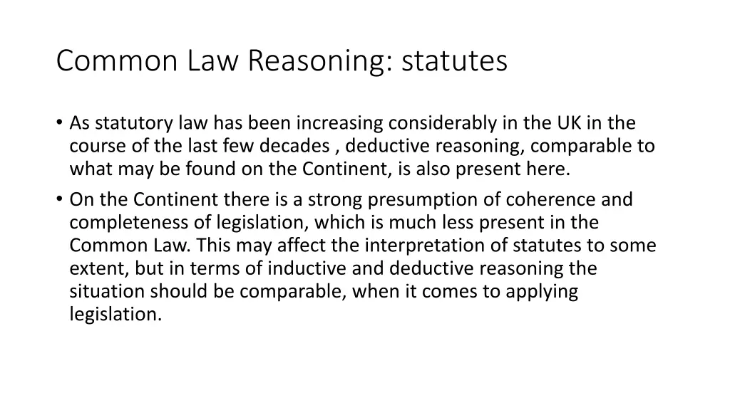 common law reasoning statutes