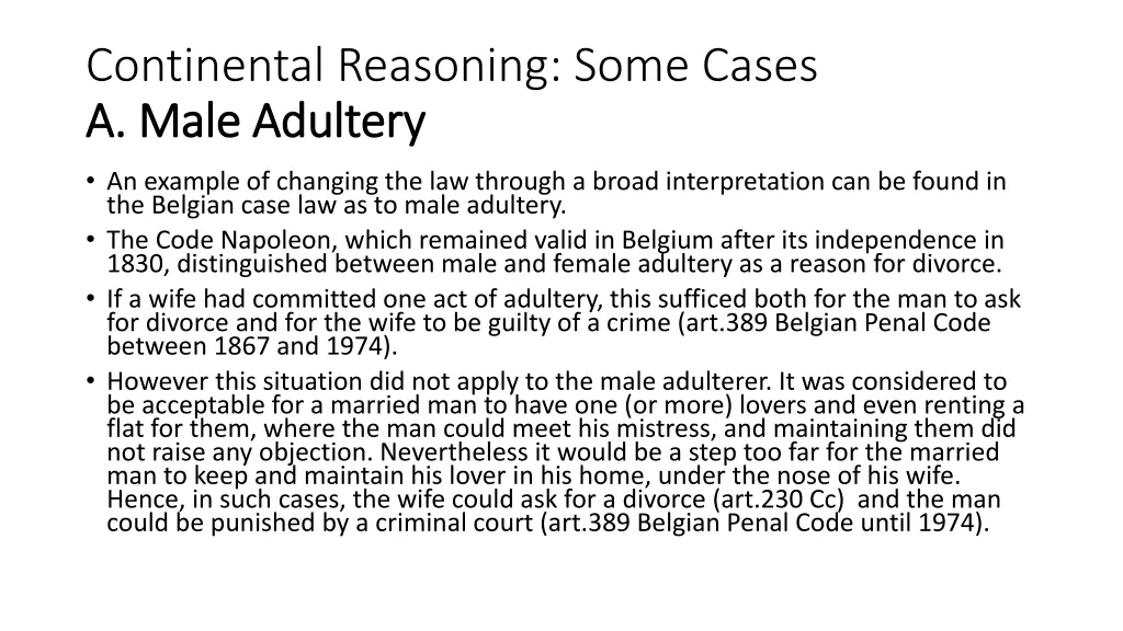 continental reasoning some cases a male a male