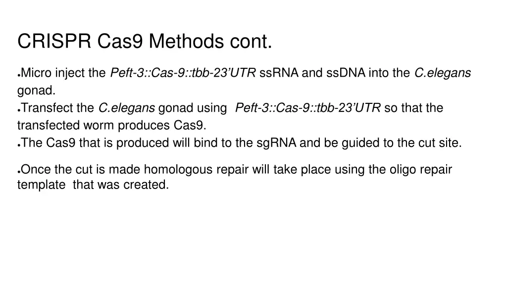 crispr cas9 methods cont