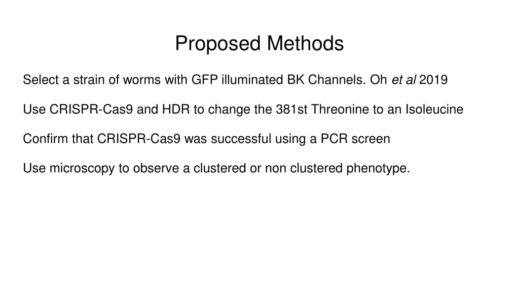 proposed methods