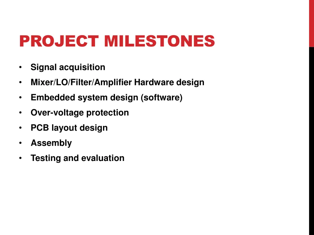 project milestones