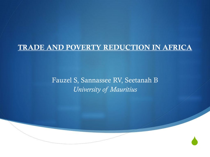 trade and poverty reduction in africa