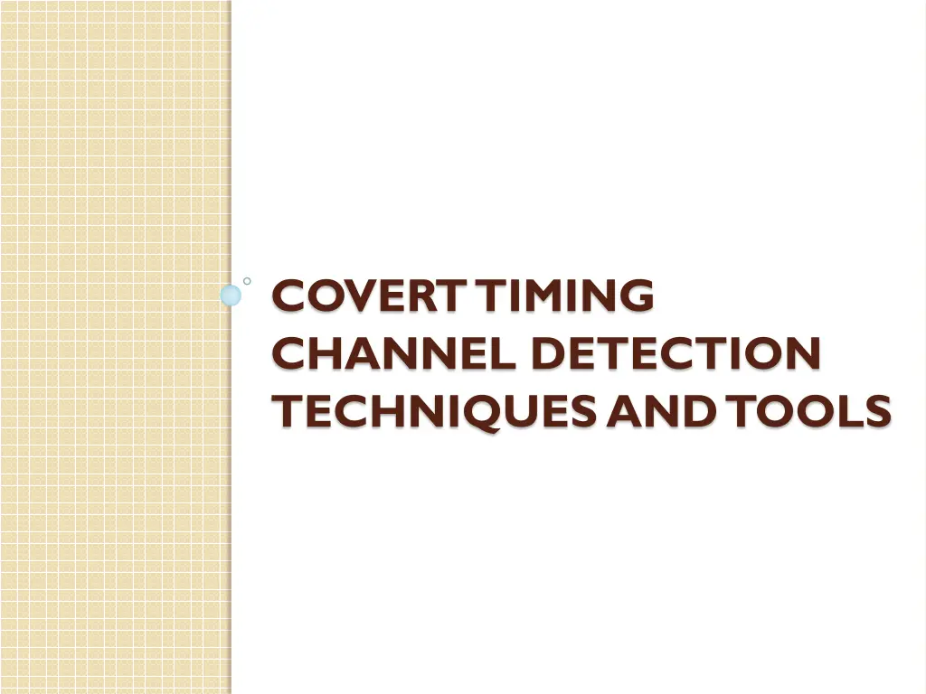 covert timing channel detection techniques