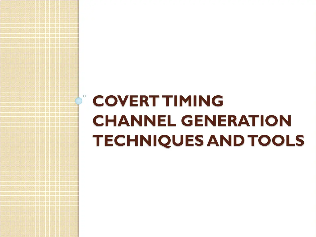 covert timing channel generation techniques