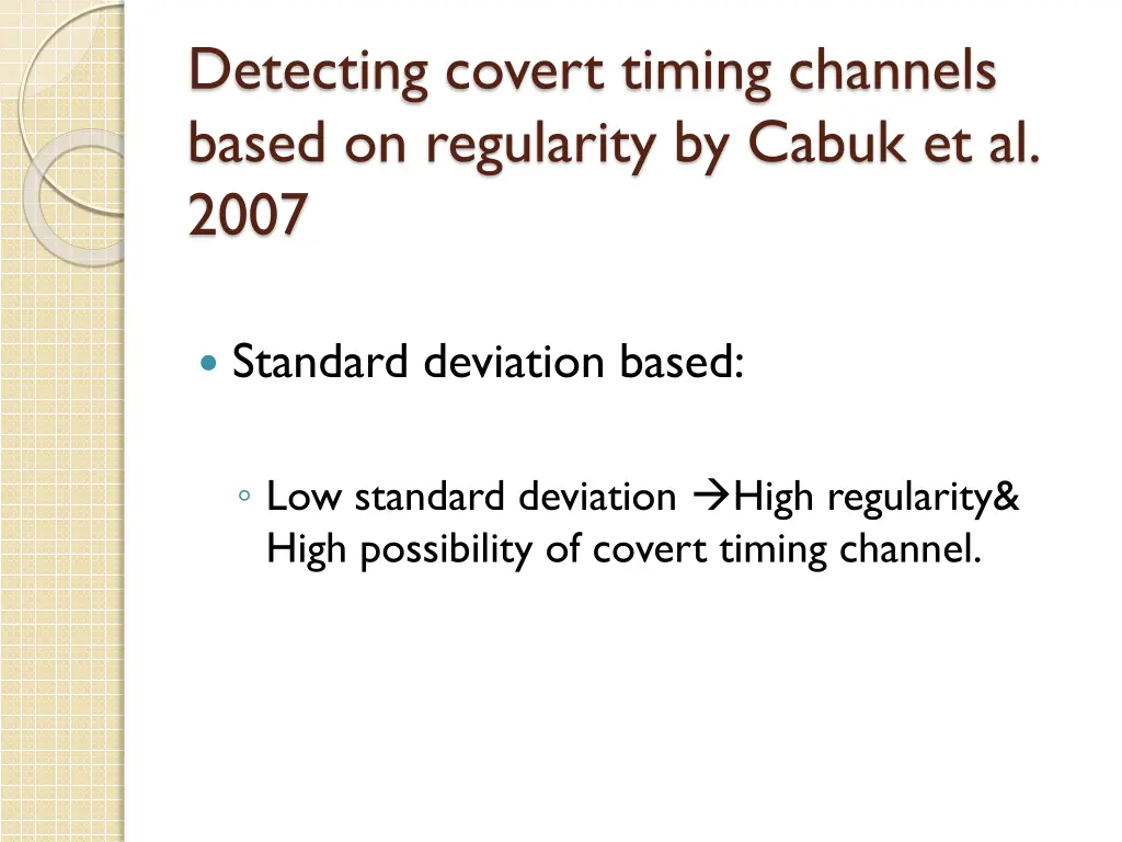 detecting covert timing channels based