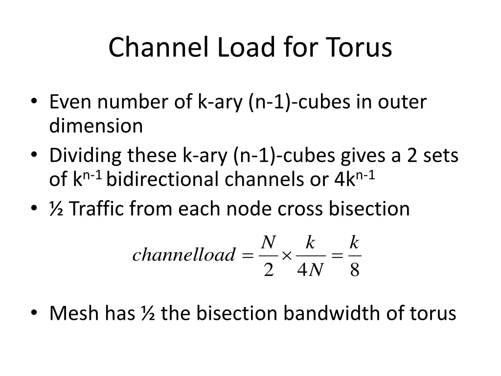 channel load for torus