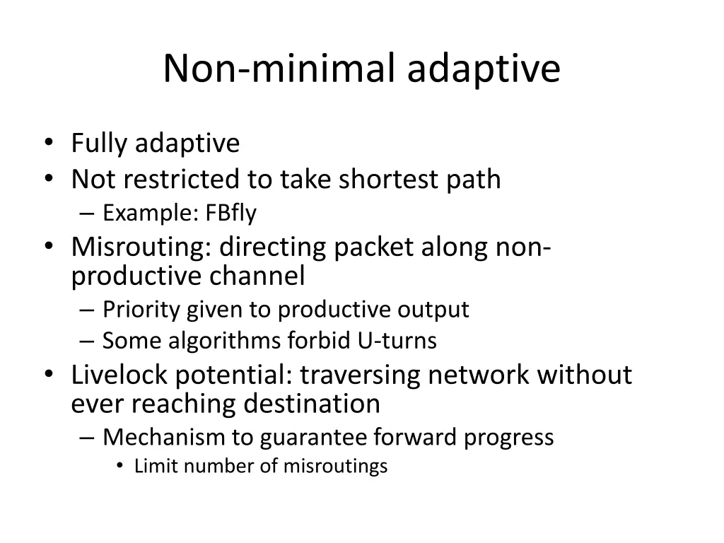 non minimal adaptive