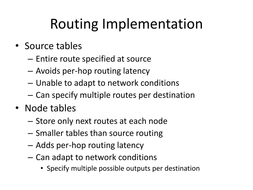 routing implementation