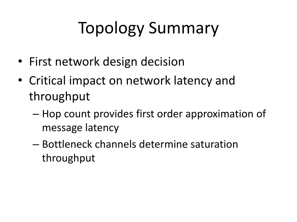 topology summary