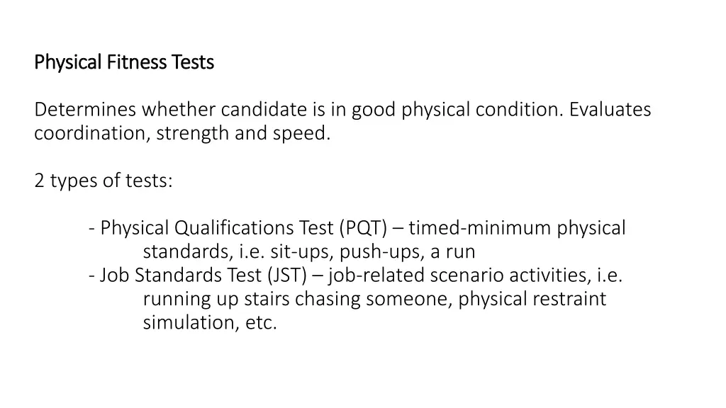 physical fitness tests physical fitness tests