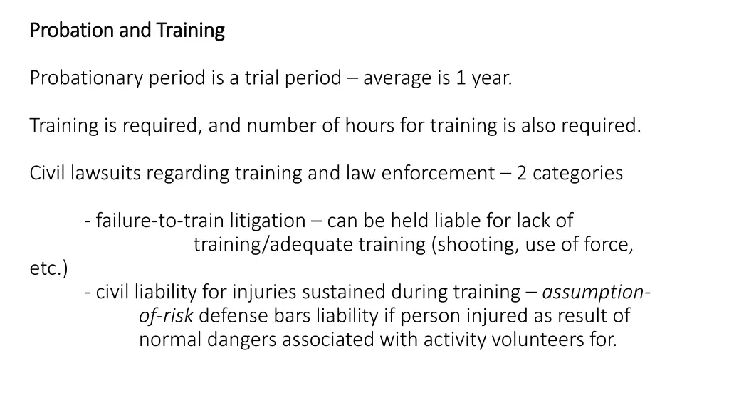 probation and training probation and training