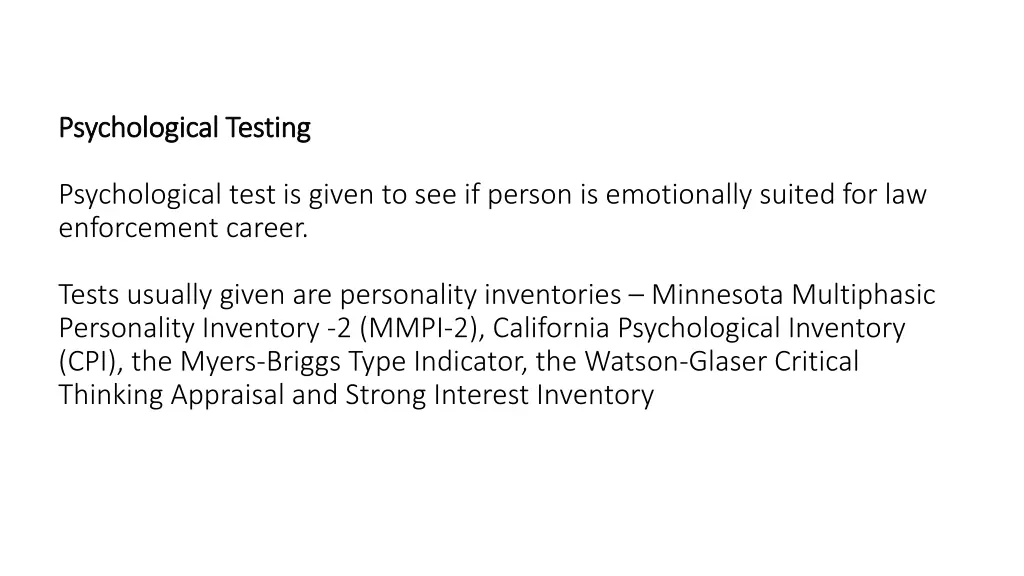 psychological testing psychological testing