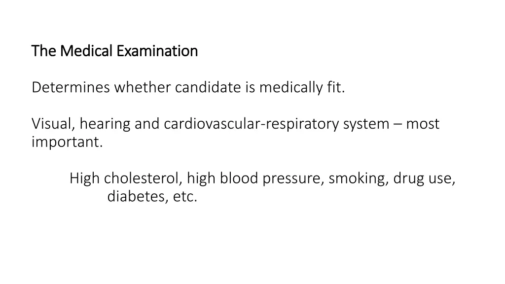 the medical examination the medical examination