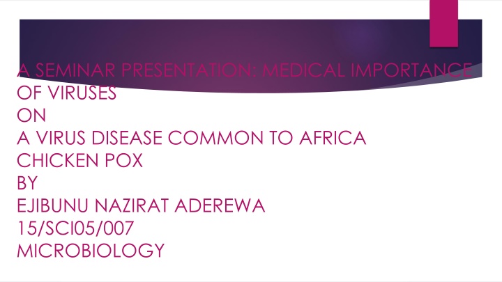 a seminar presentation medical importance