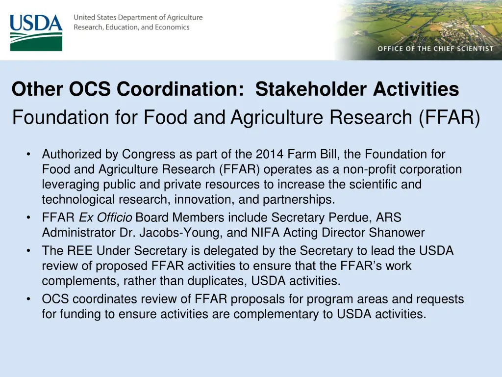 other ocs coordination stakeholder activities