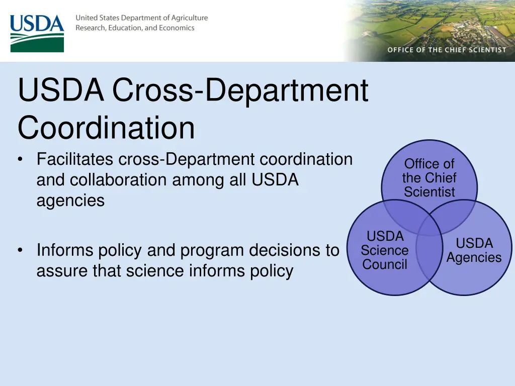 usda cross department coordination facilitates