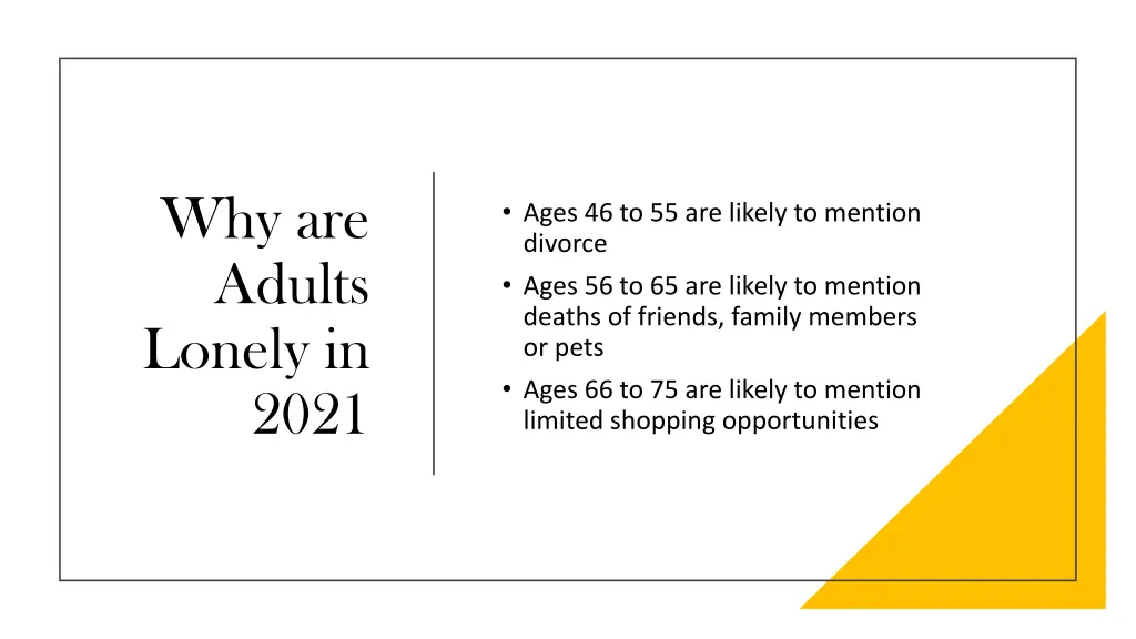 why are adults lonely in 2021