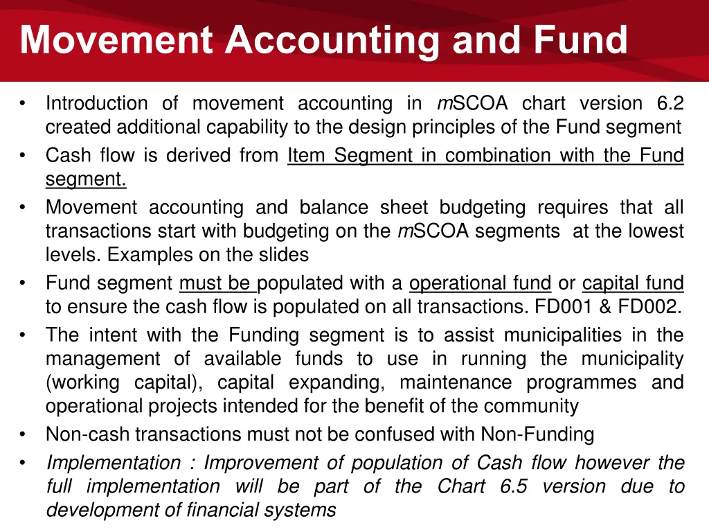 movement accounting and fund