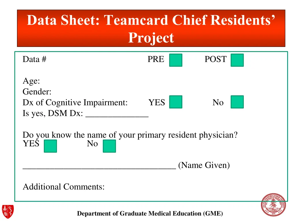 data sheet teamcard chief residents project