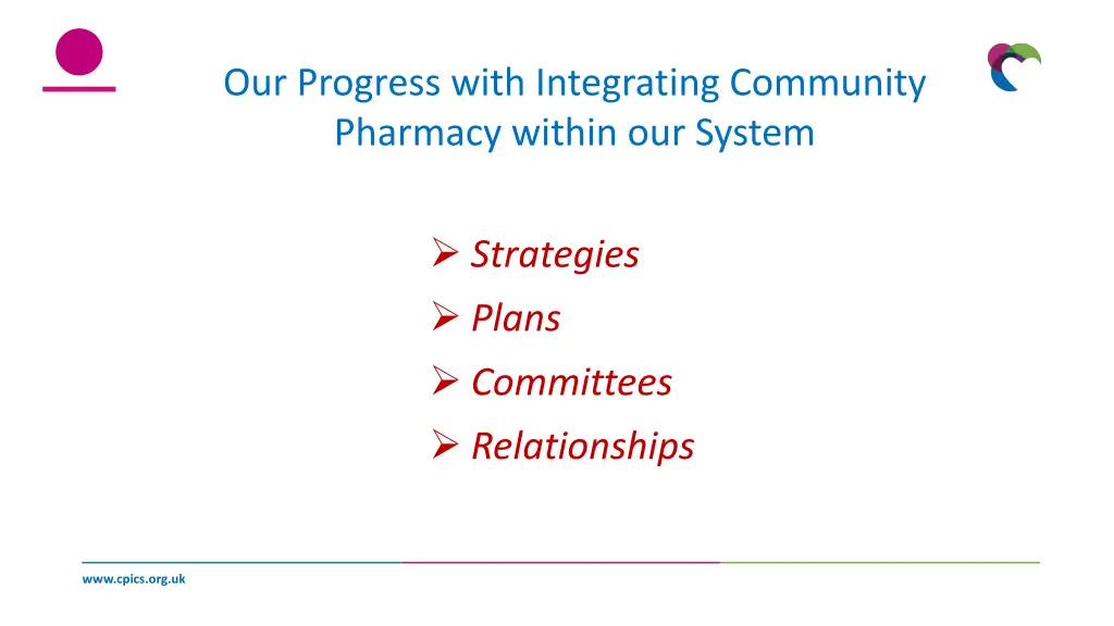 our progress with integrating community pharmacy