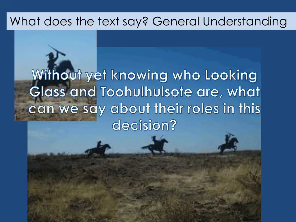 what does the text say general understanding 1