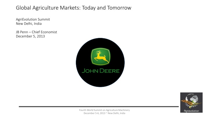 global agriculture markets today and tomorrow