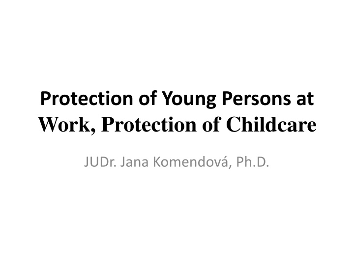 protection of young persons at work protection