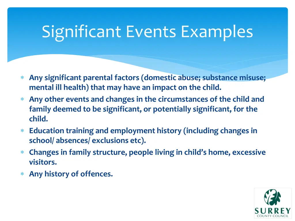 significant events examples 1