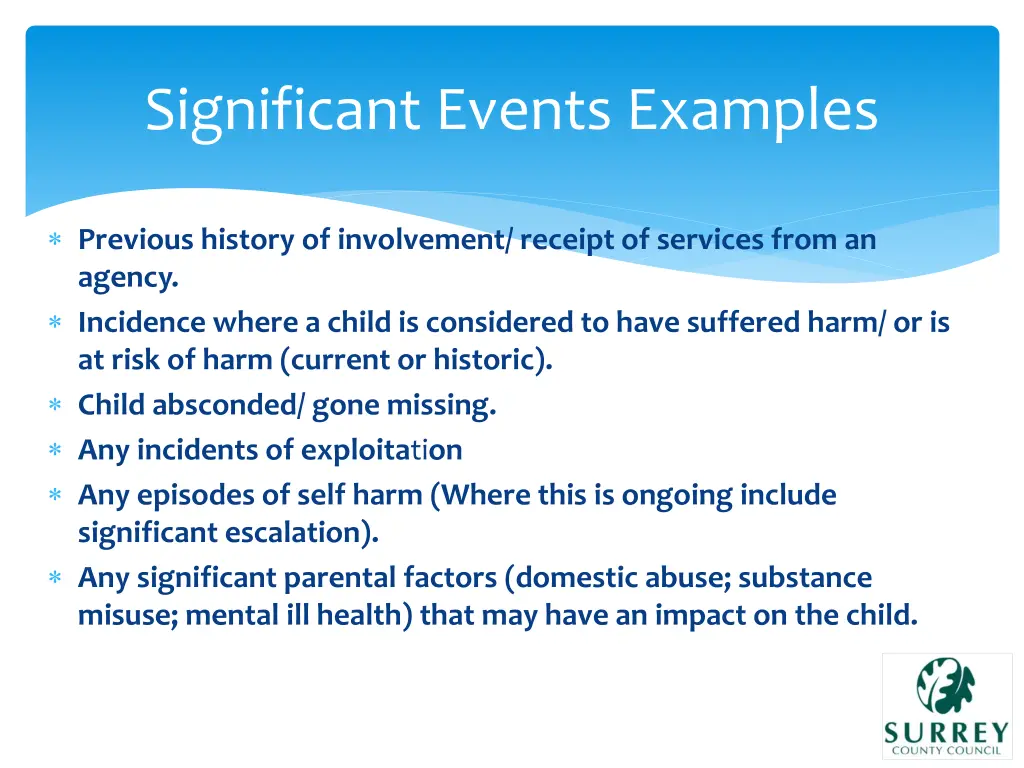 significant events examples