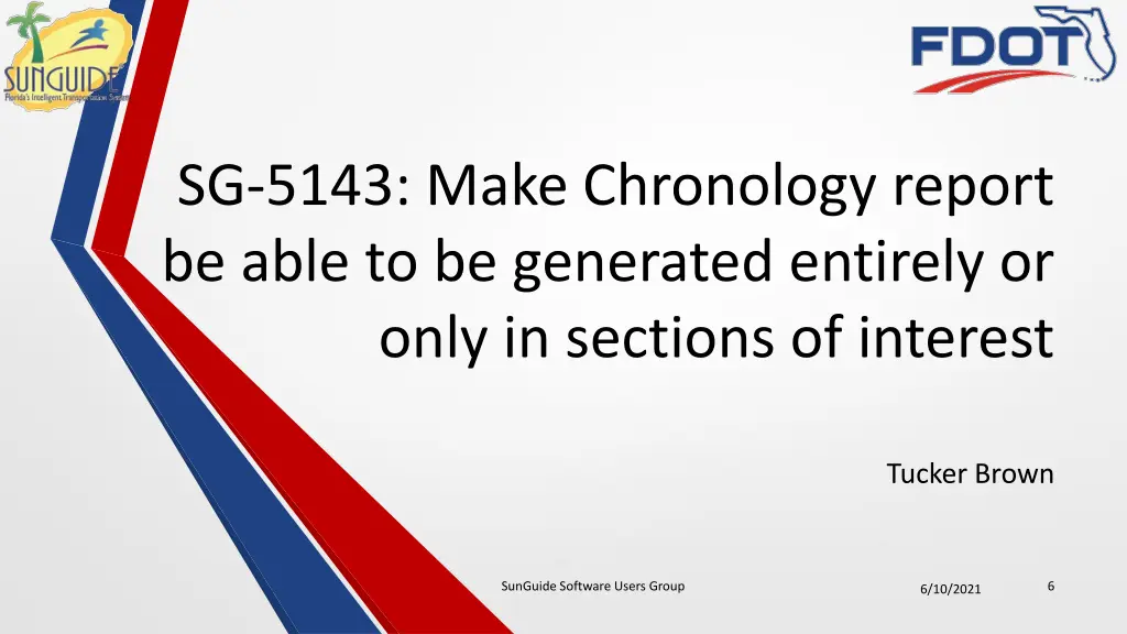 sg 5143 make chronology report be able