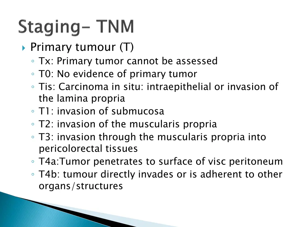 primary tumour t tx primary tumor cannot