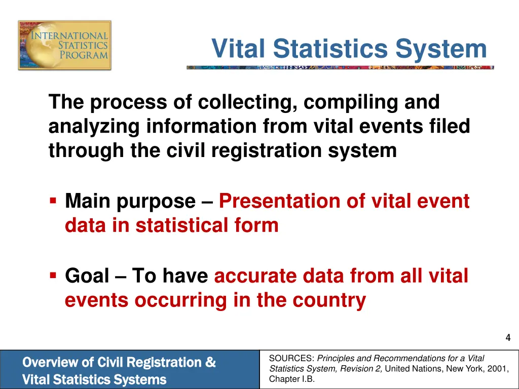 vital statistics system