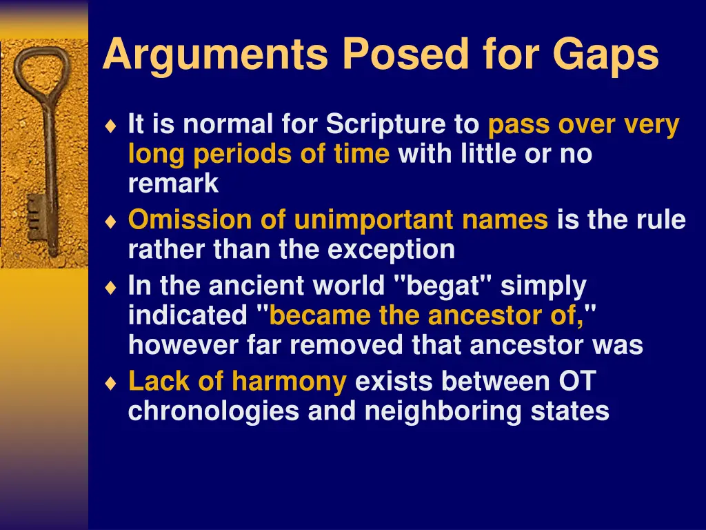 arguments posed for gaps