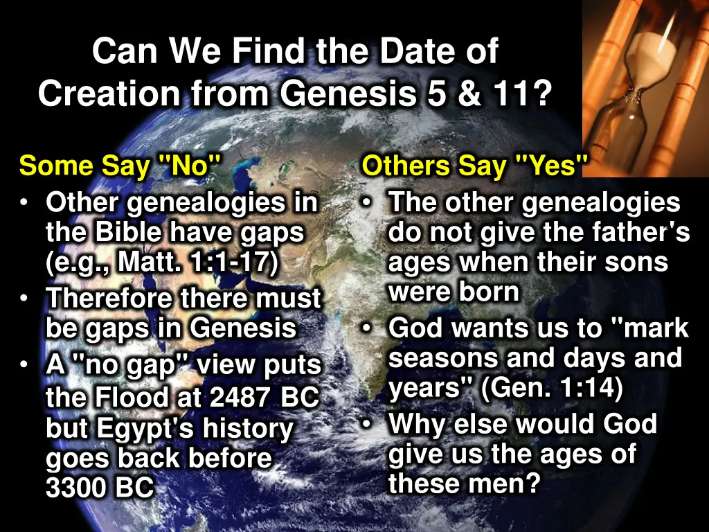 can we find the date of creation from genesis 5 11