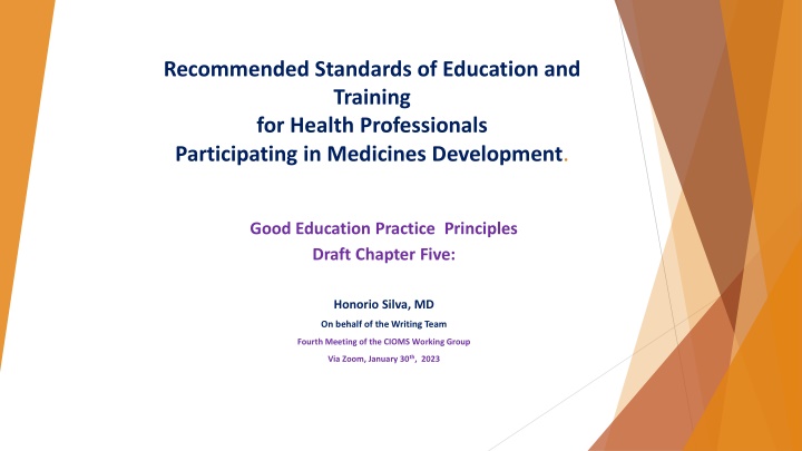 recommended standards of education and training