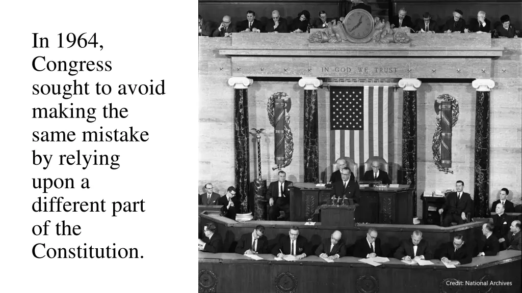 in 1964 congress sought to avoid making the same