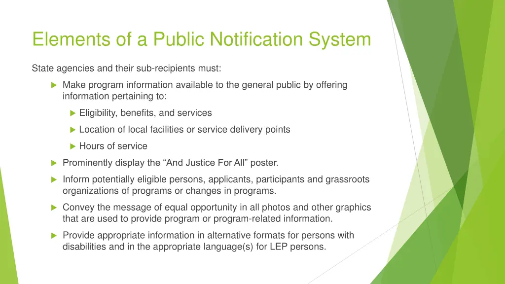 elements of a public notification system