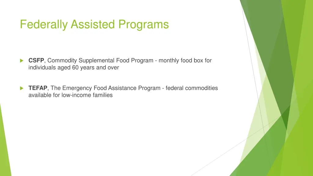 federally assisted programs