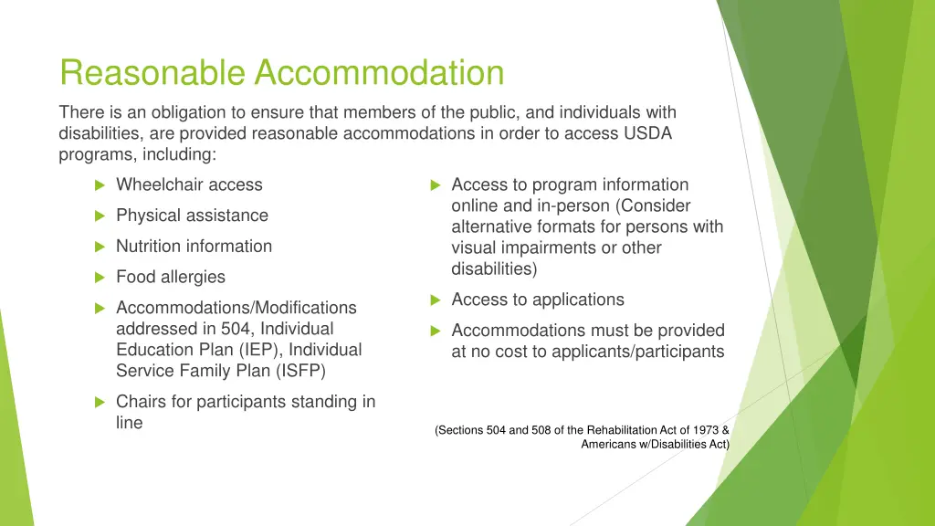 reasonable accommodation