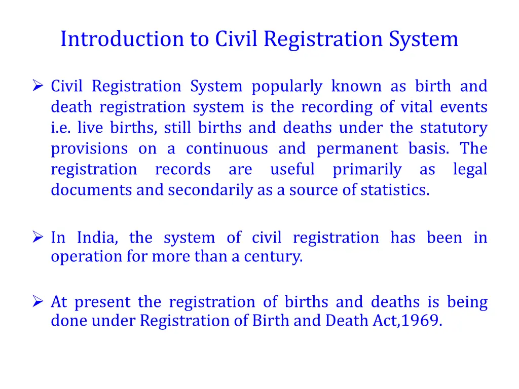 introduction to civil registration system