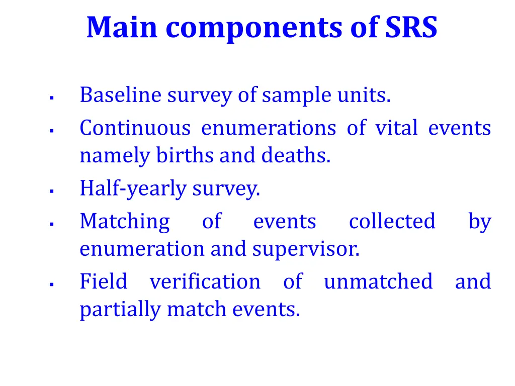 main components of srs