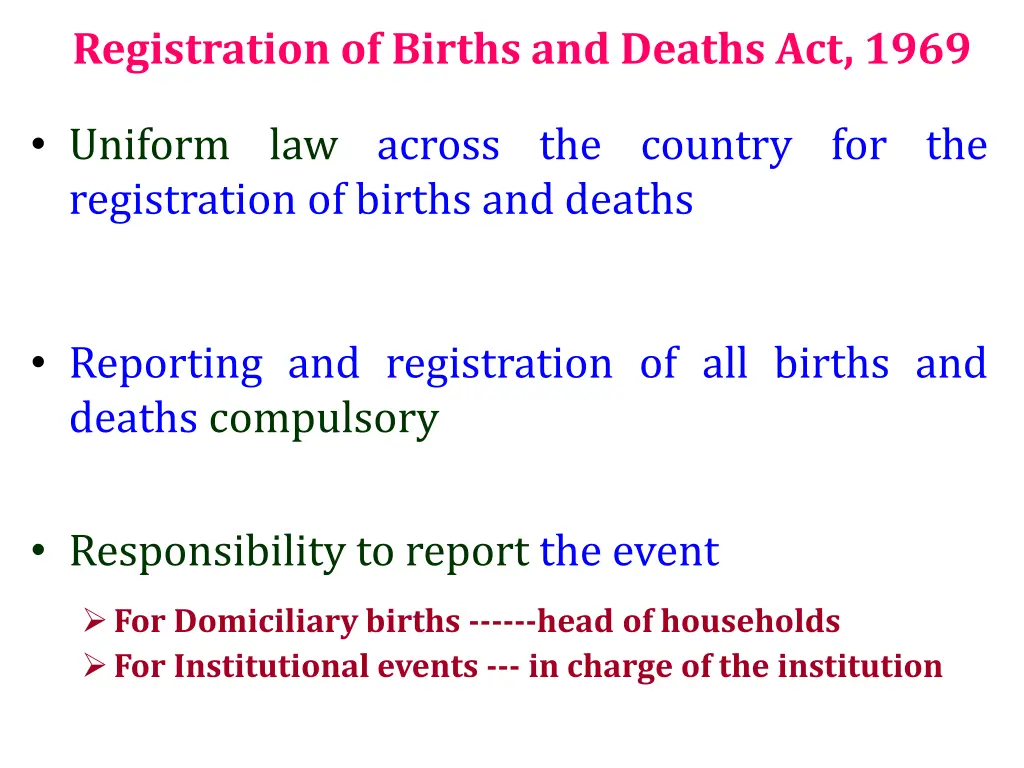 registration of births and deaths act 1969