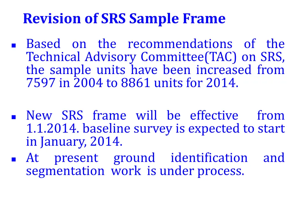 revision of srs sample frame 1