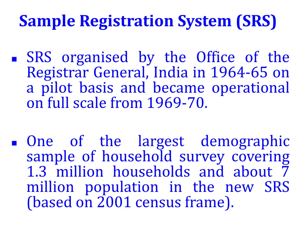 sample registration system srs