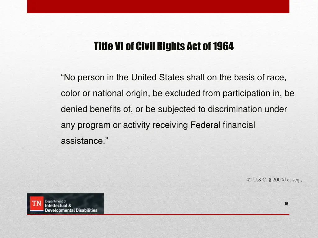 title vi of civil rights act of 1964